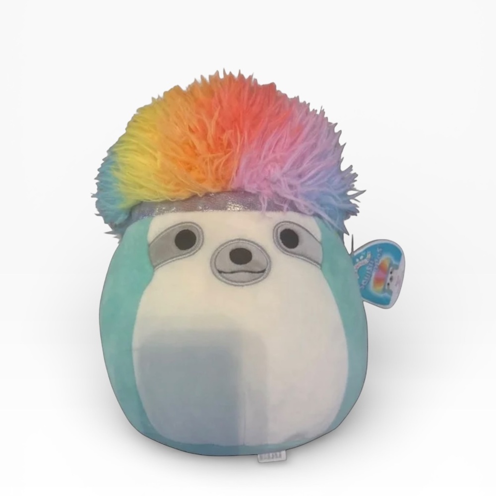 Squishmallows Squish-Doos Aqua Sloth 8” Plush Rainbow Hair NWT
